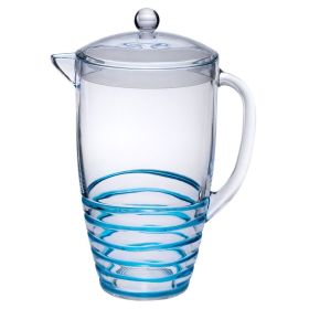 2.5 Quarts Water Pitcher with Lid, Swirl Unbreakable Plastic Pitcher, Drink Pitcher, Juice Pitcher with Spout BPA Free (Color: as pic)